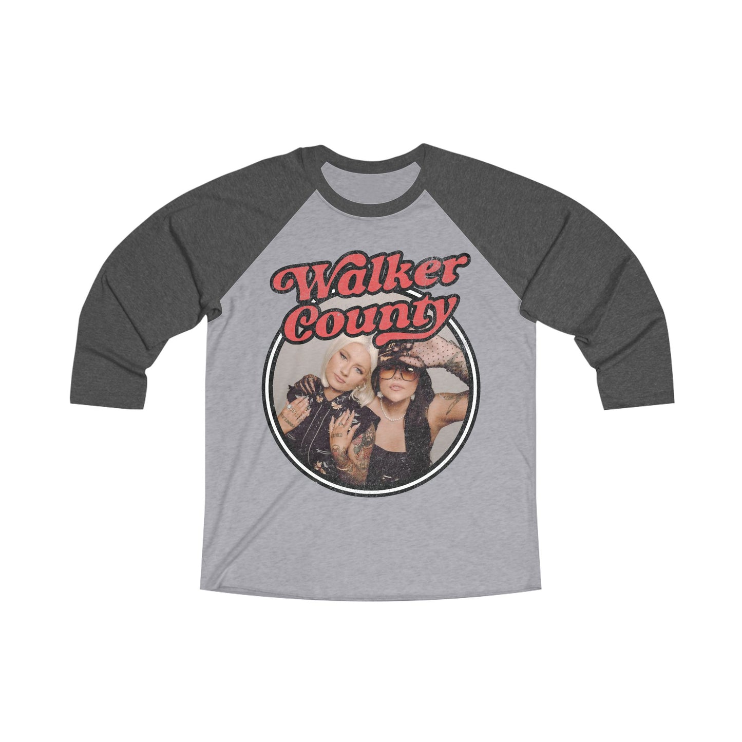 Walker County Distressed Unisex Tri-Blend 3\4 Raglan Tee