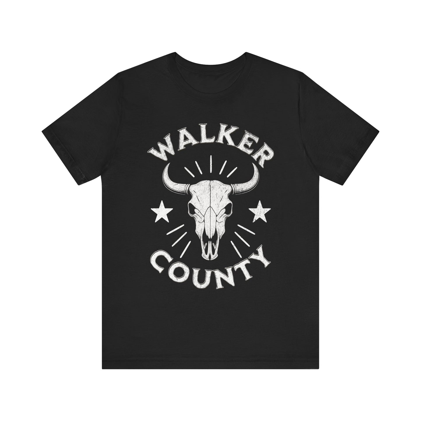 Walker County Bull Skull Distressed Unisex Jersey Short Sleeve Tee