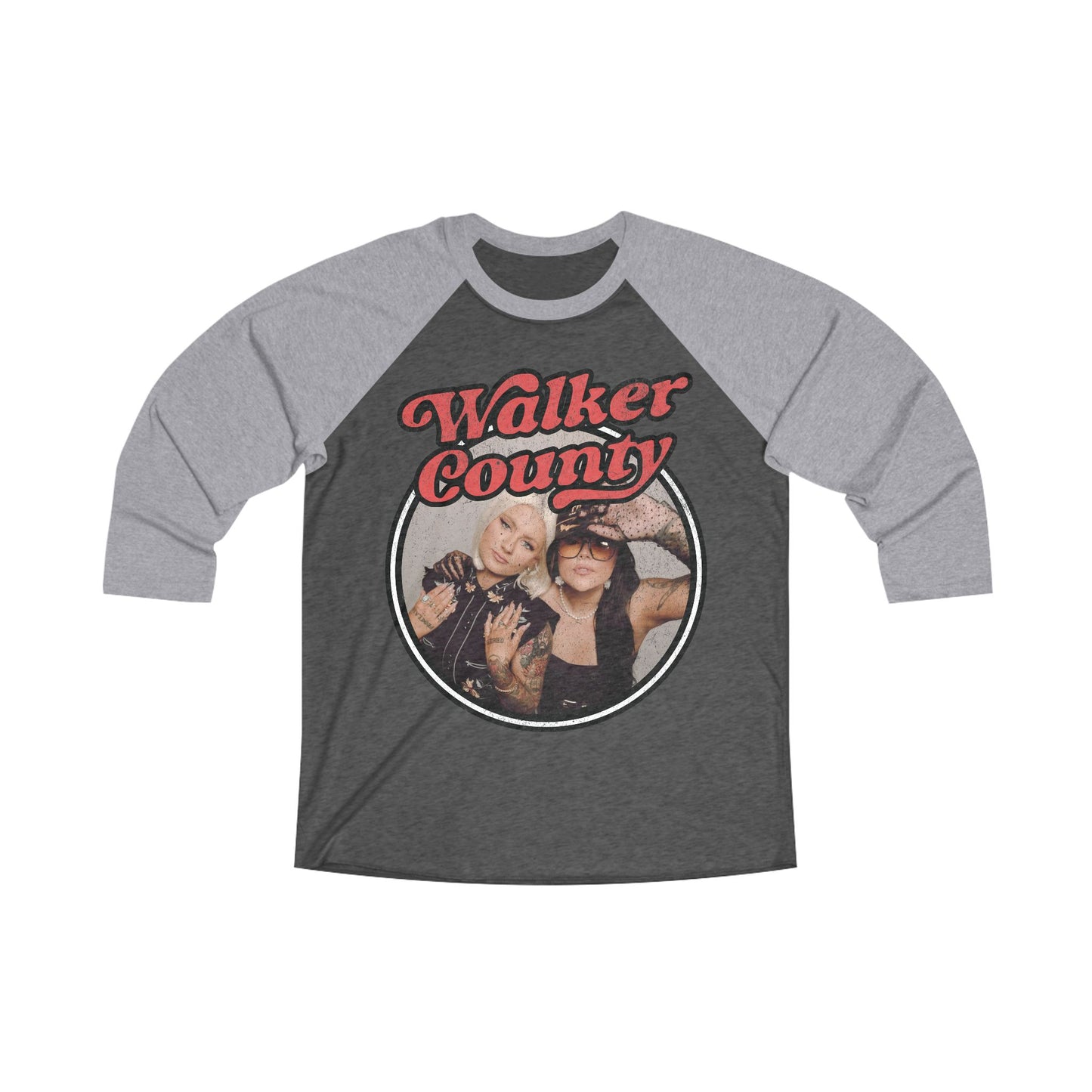 Walker County Distressed Unisex Tri-Blend 3\4 Raglan Tee