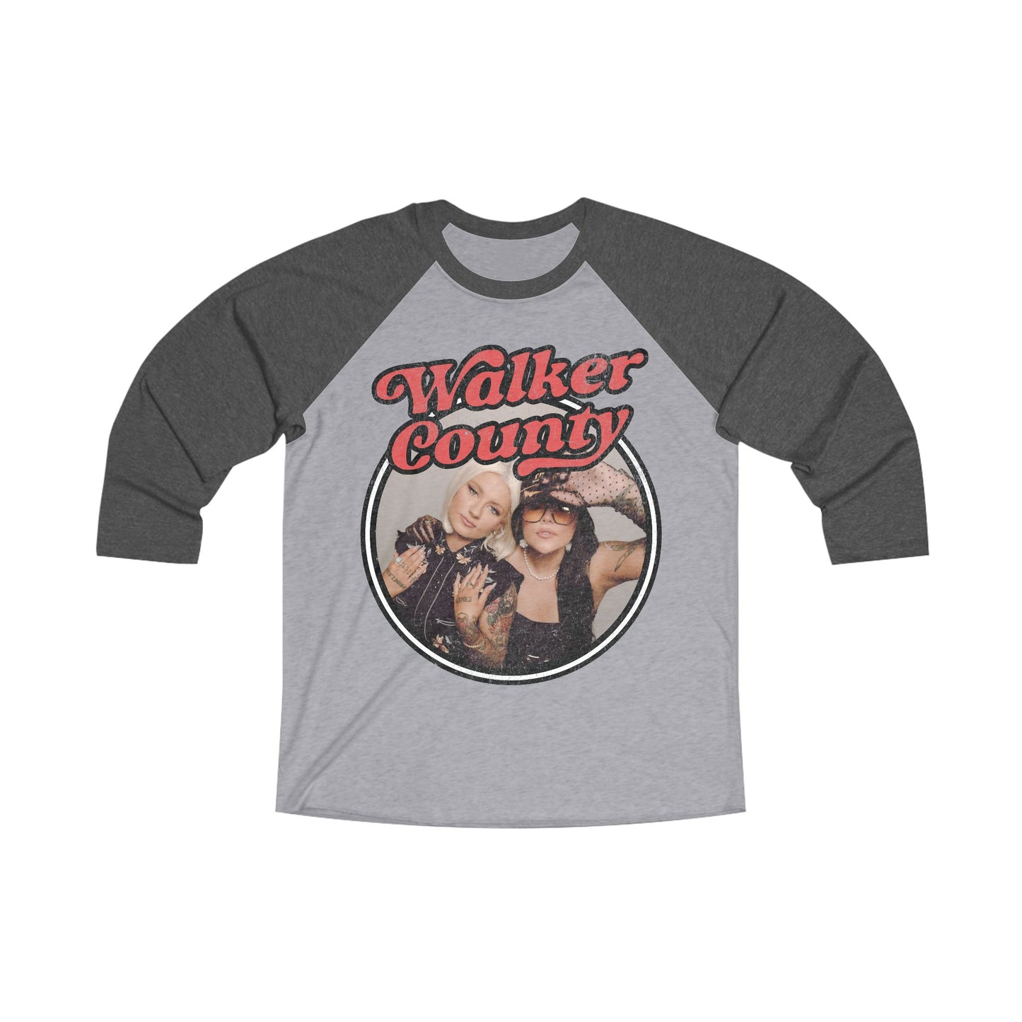 Walker County Distressed Unisex Tri-Blend 3\4 Raglan Tee